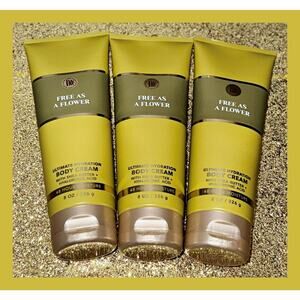 Bath & Body Works Free as a Flower 8 oz Ultimate Hydration Body Cream x3